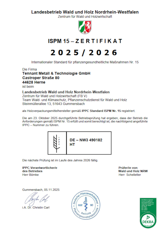 IPPC-Zulassungszeugnis